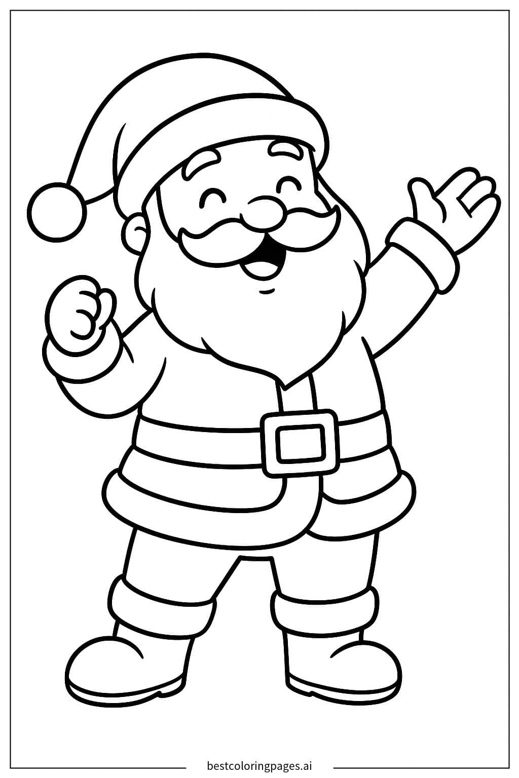 Gambar Mewarnai Santa Tersenyum
