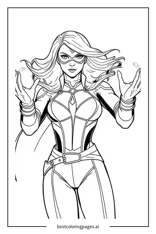 Disegni di Scarlet Witch che usa i suoi poteri da Colorare