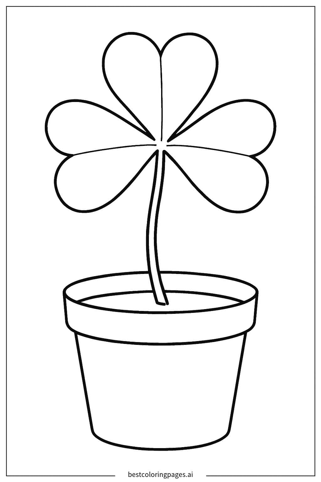 Dibujos de Trébol en una maceta para Colorear