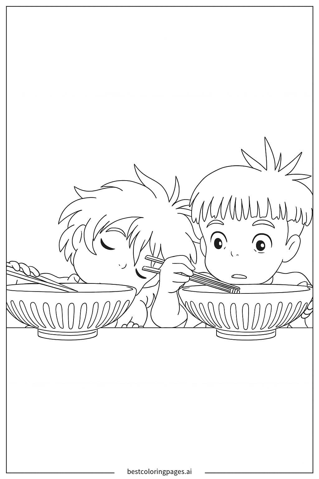 共享美食时光 涂色页