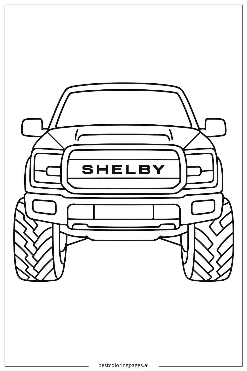 Shelby Truck Front View Coloring Page