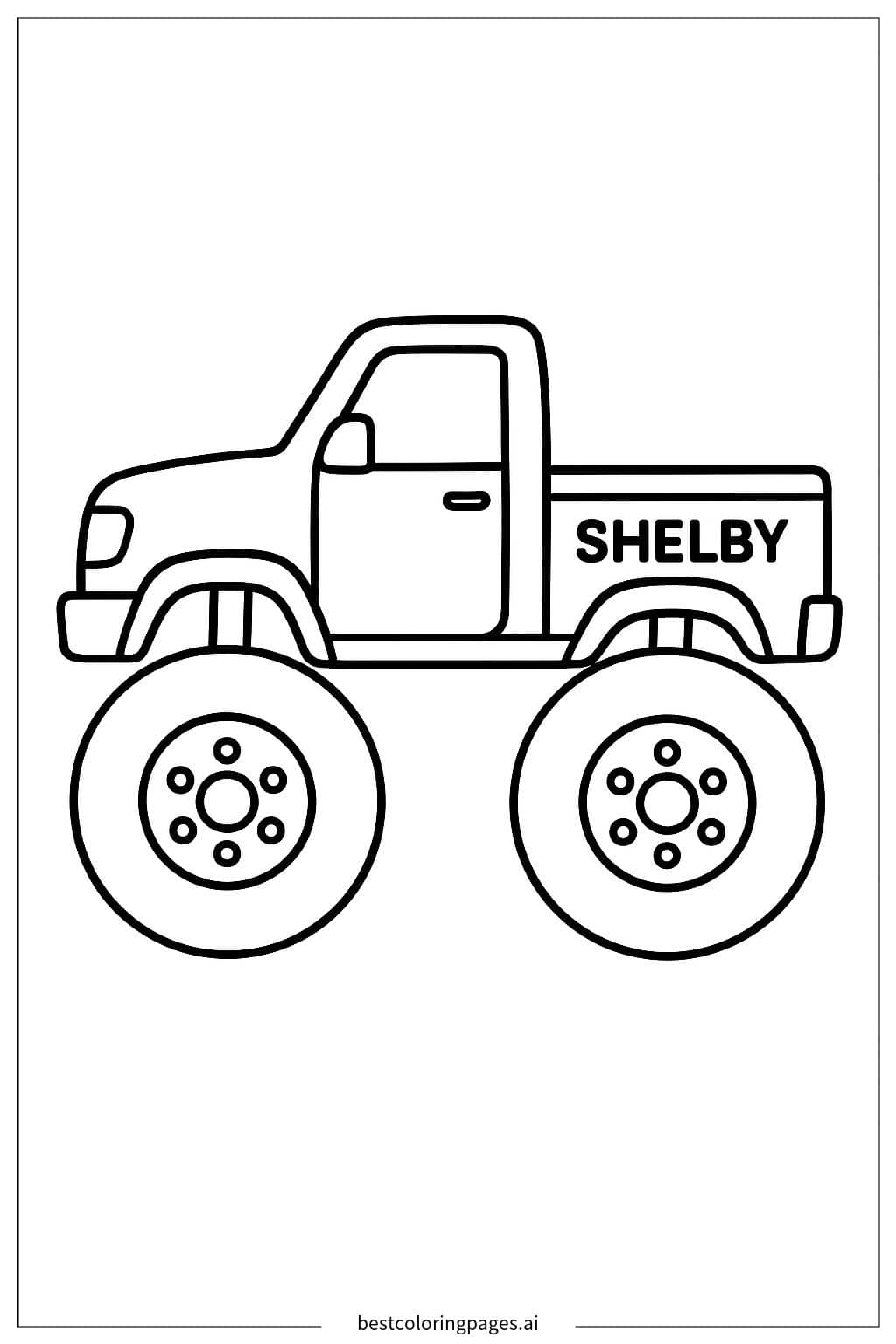 Shelby Truck with Big Wheels Coloring Page
