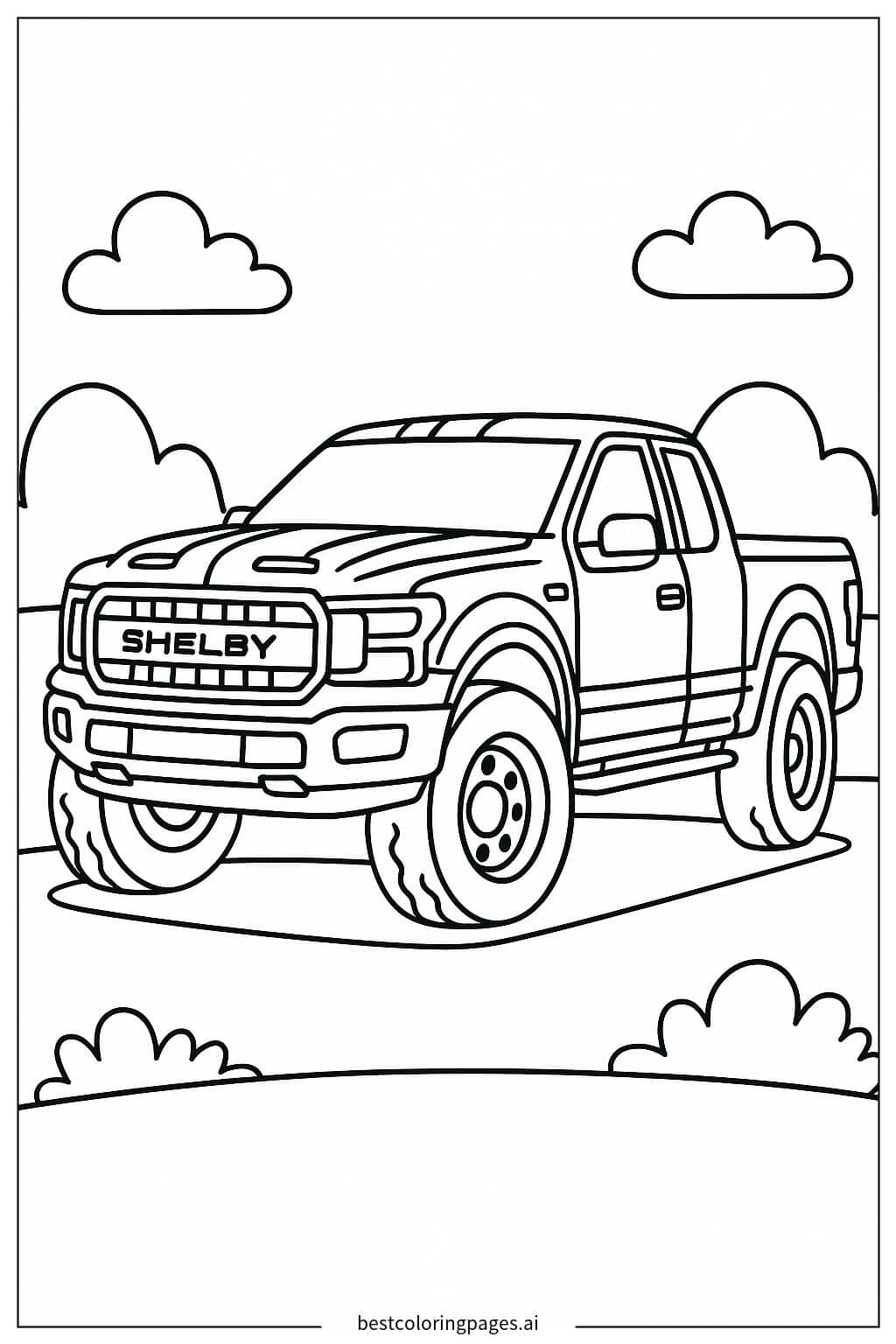 Shelby Truck with Simple Background Coloring Page