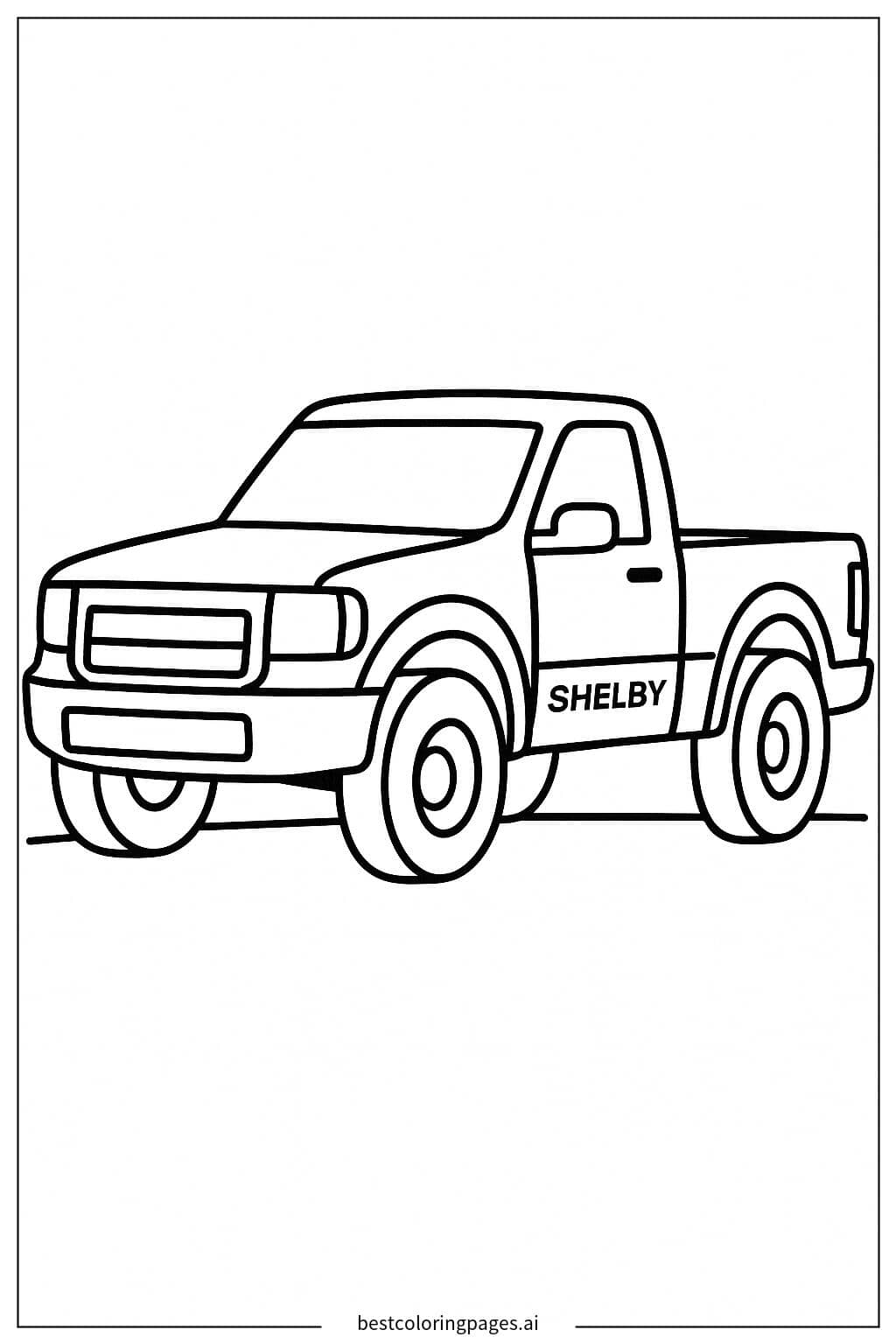 Shelby Truck with Simple Tires Coloring Page