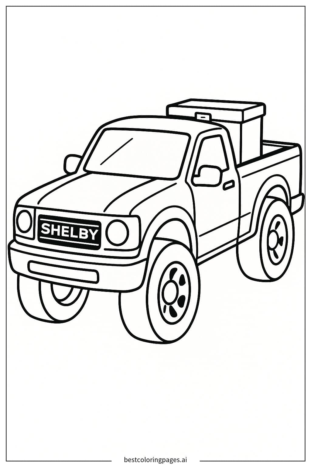 Shelby Truck with Toolbox Coloring Page