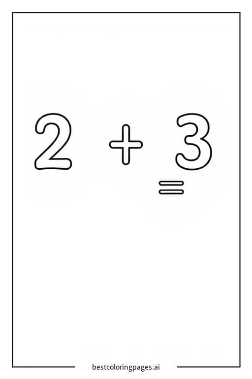 Basic Addition Coloring Page Coloring Page
