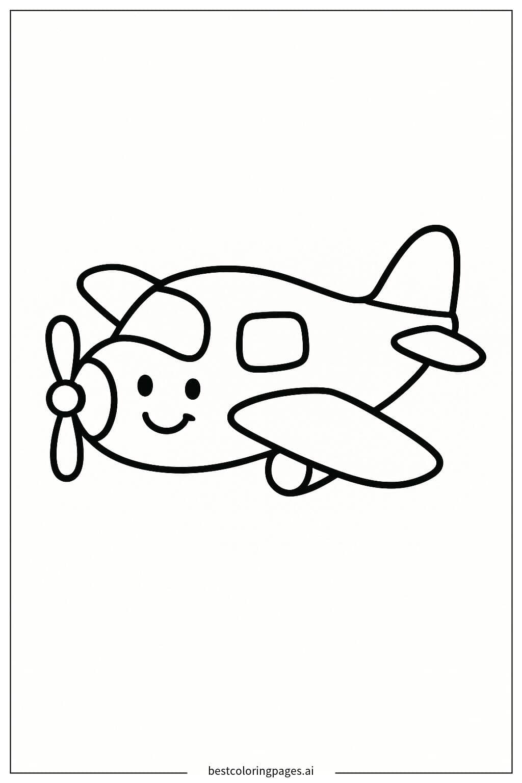 Desenhos de Avião Simples no Céu para Colorir