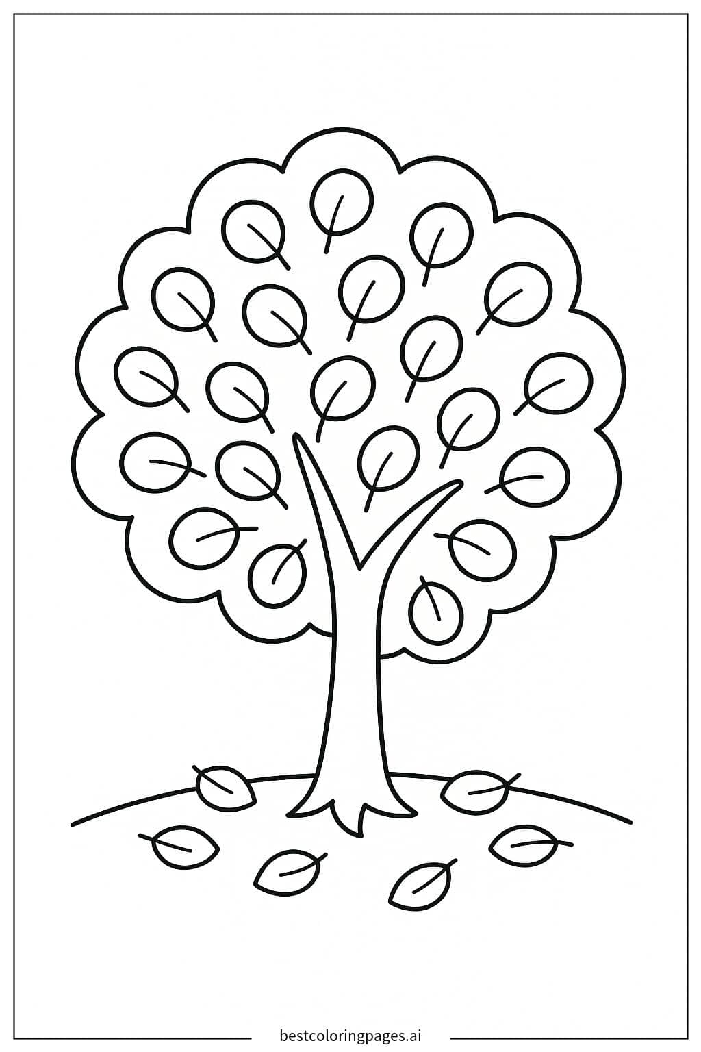 Einfacher Herbstbaum Ausmalbilder