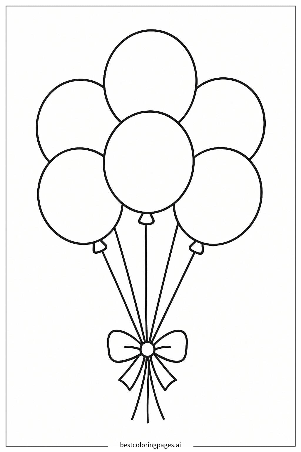 Gambar Mewarnai Karangan Balon Sederhana