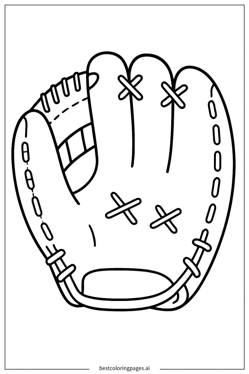 Gambar Mewarnai Sarung Tangan Baseball Sederhana