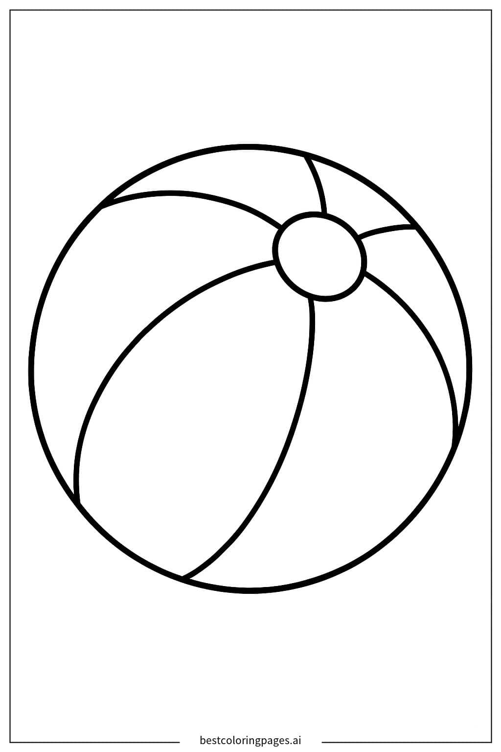 Desenhos de Bola de Praia Simples para Colorir