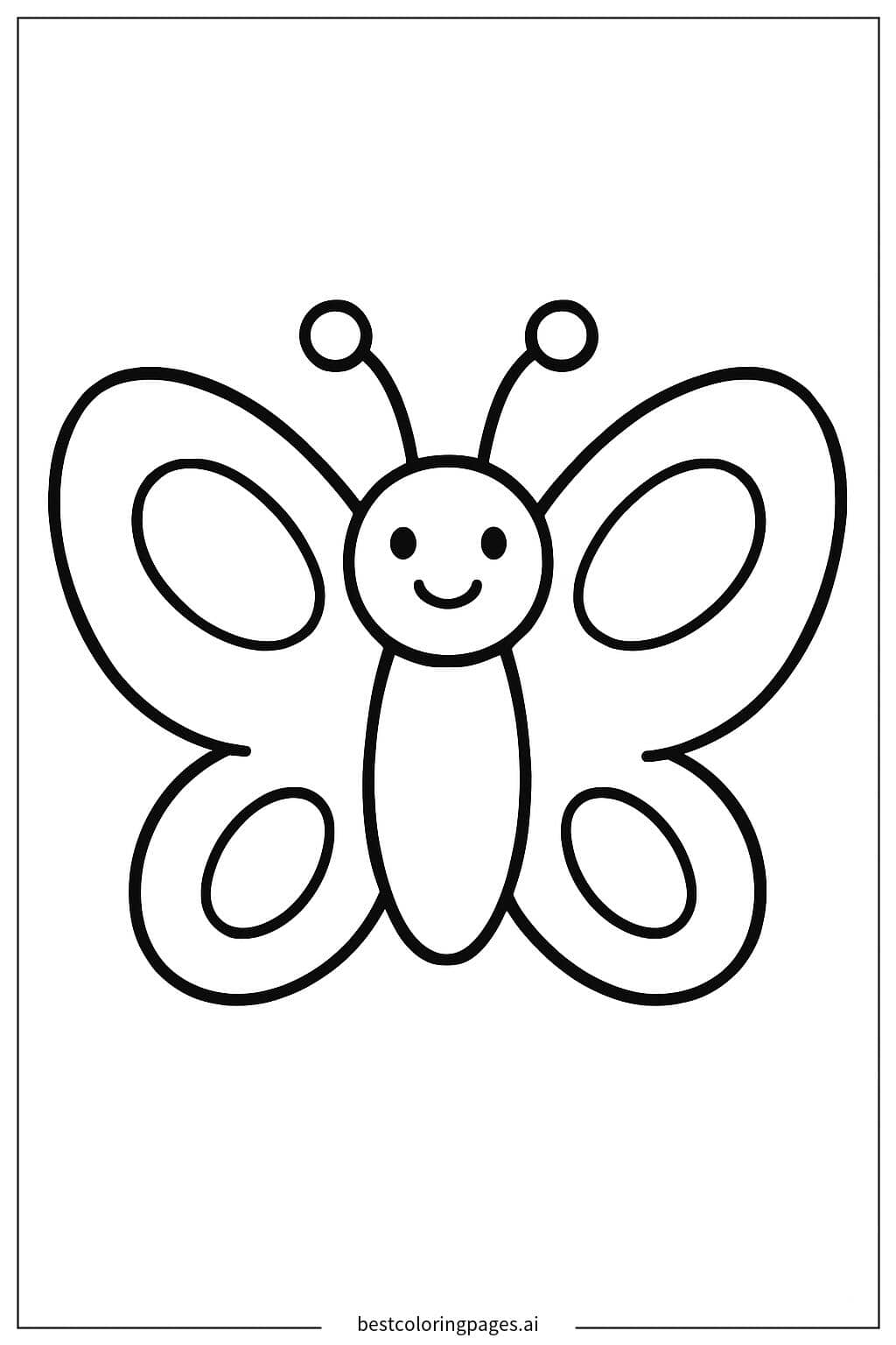 Einfache und Auffällige Schmetterling Ausmalbilder