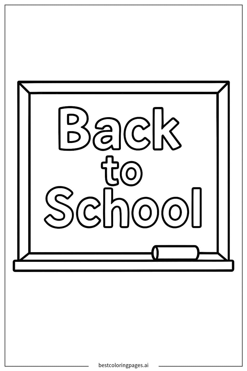Back to School Chalkboard Coloring Page