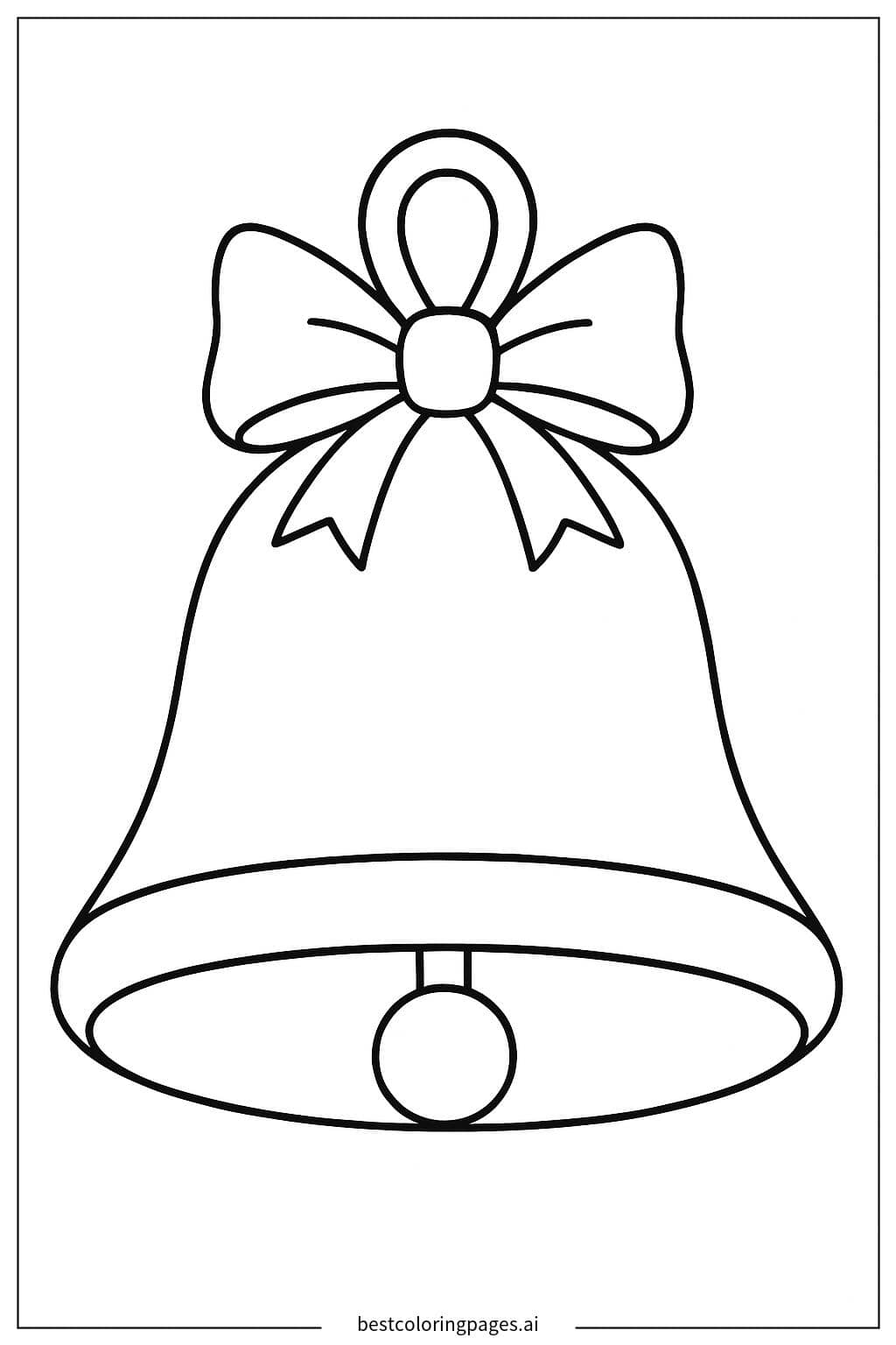 Desenhos de Sino de Natal Simples para Colorir