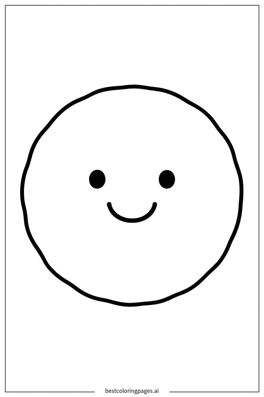 Smiley Face Cookie Coloring Page Coloring Page