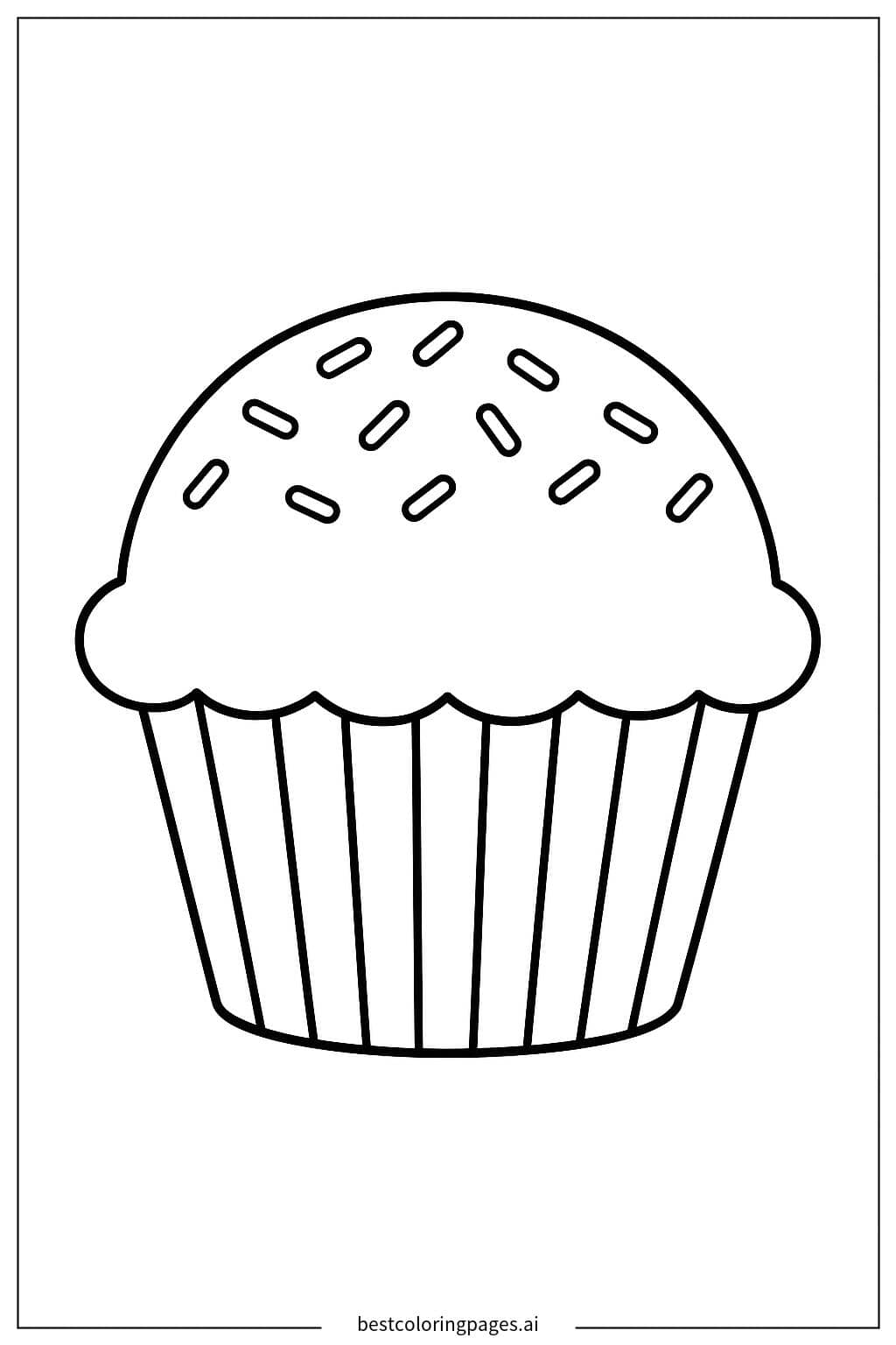 Coloriage Petit cupcake avec des pépites