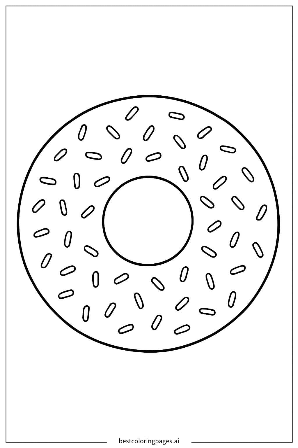Coloriage Beignet simple avec des vermicelles