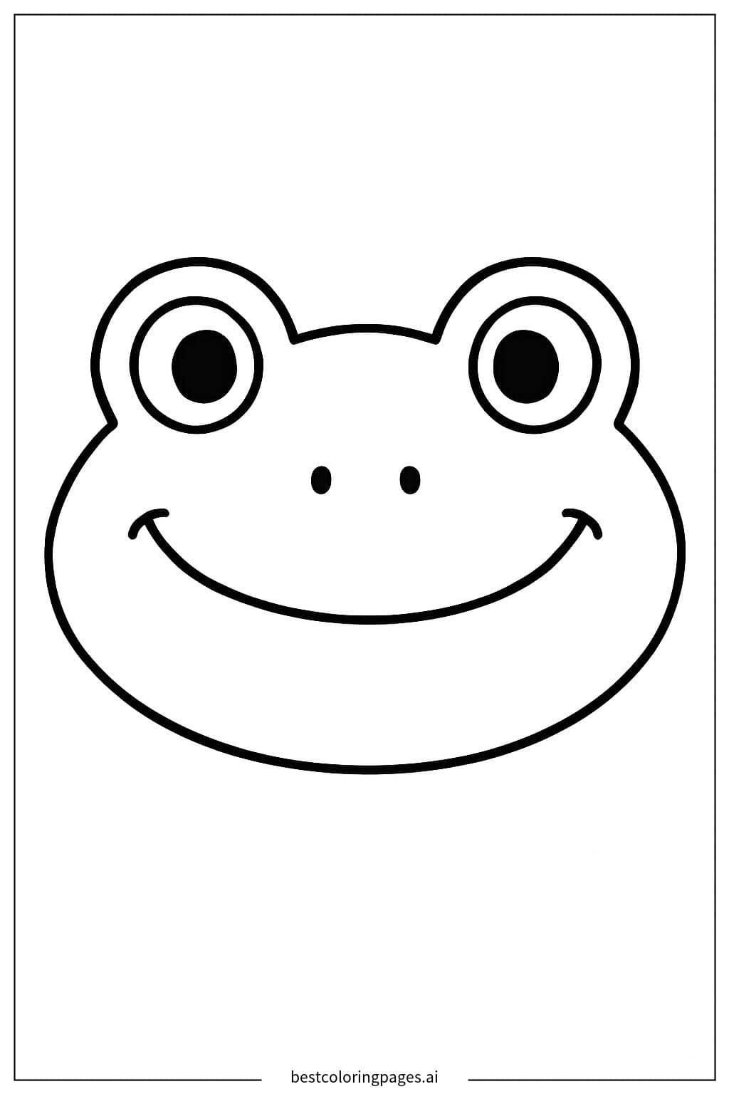 Disegni di Primo piano del viso di una rana sorridente da Colorare