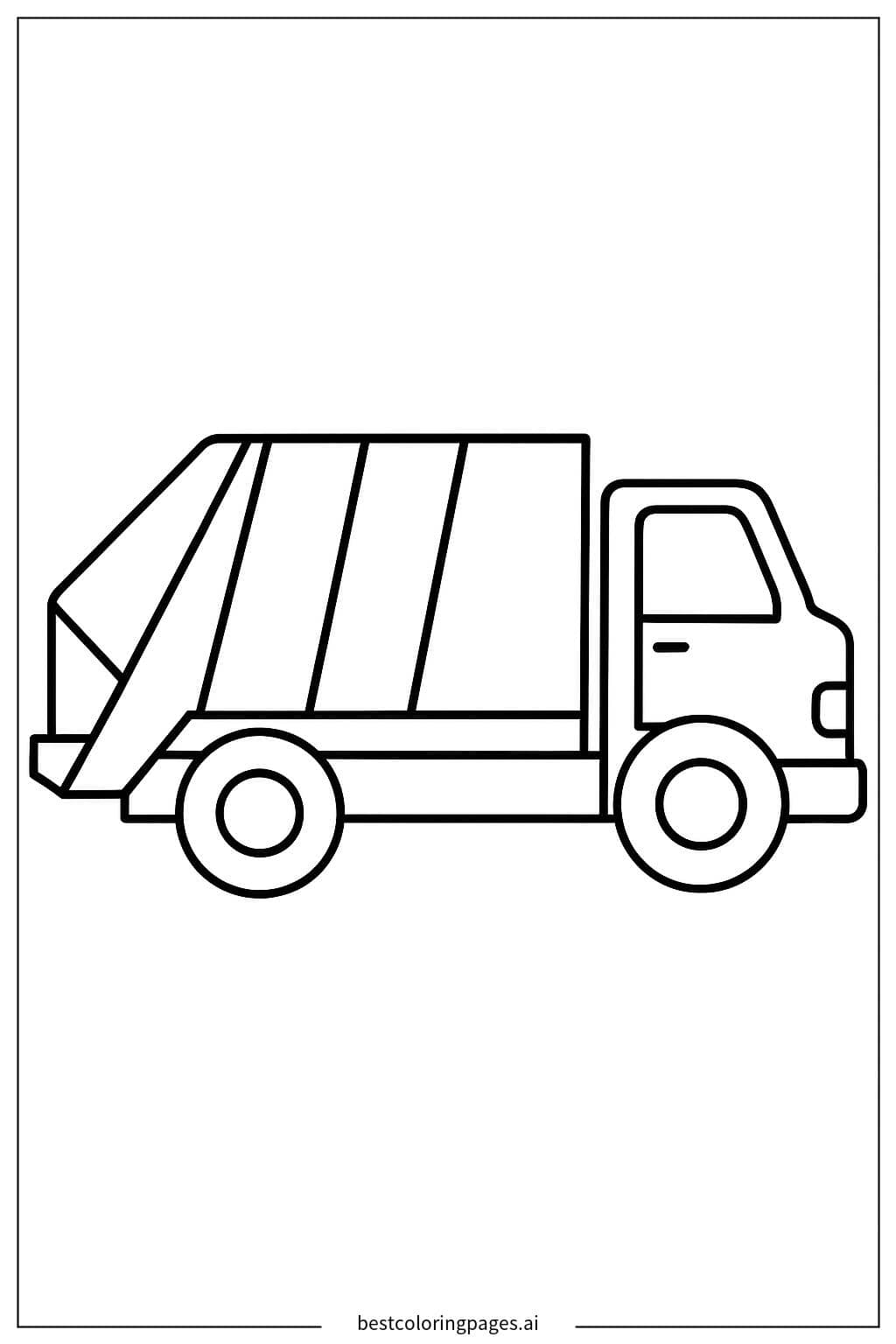 Einfacher Müllwagen Umriss Ausmalbilder