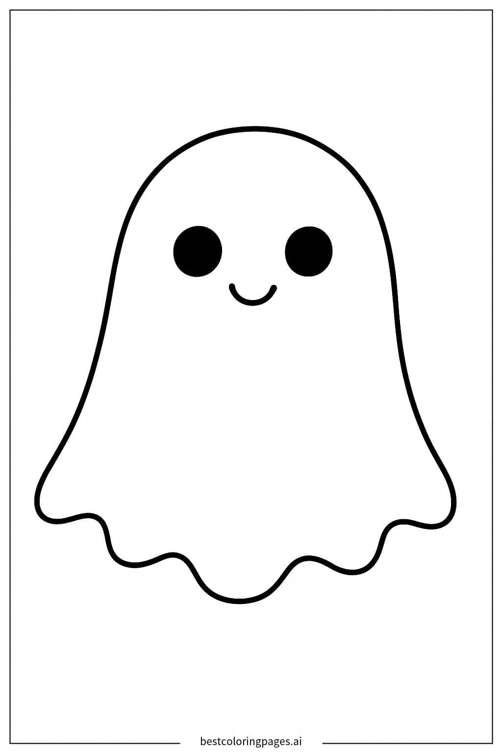 Adorable Floating Ghost Coloring Page Coloring Page