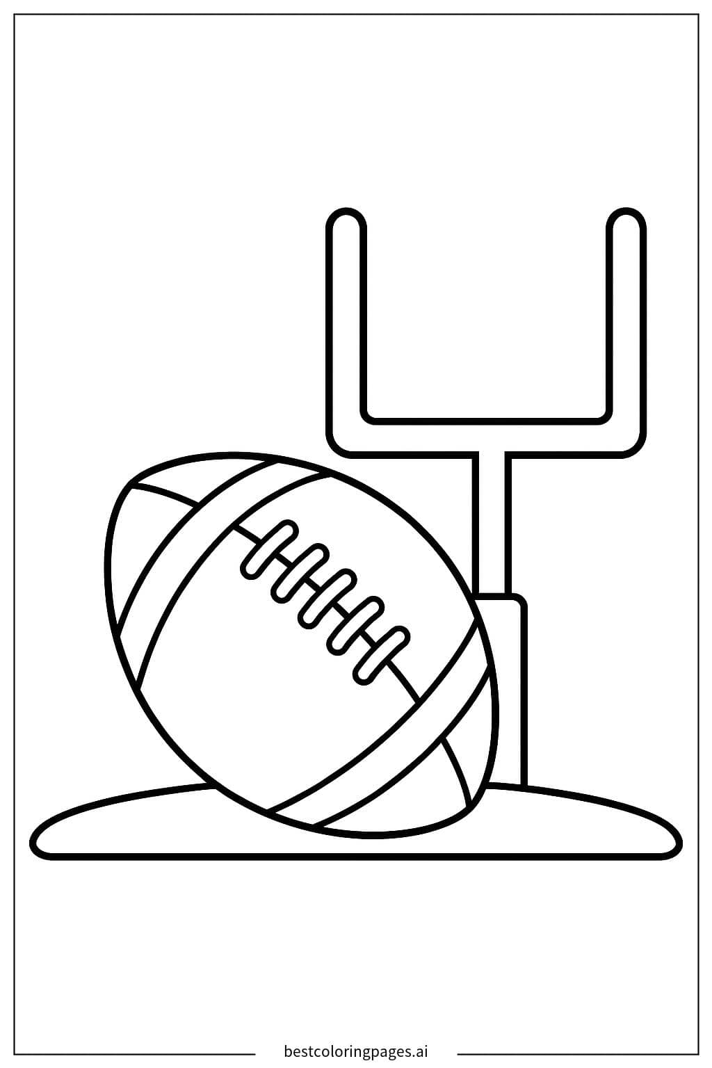 Desenhos de Trave de Futebol Americano Simples para Colorir