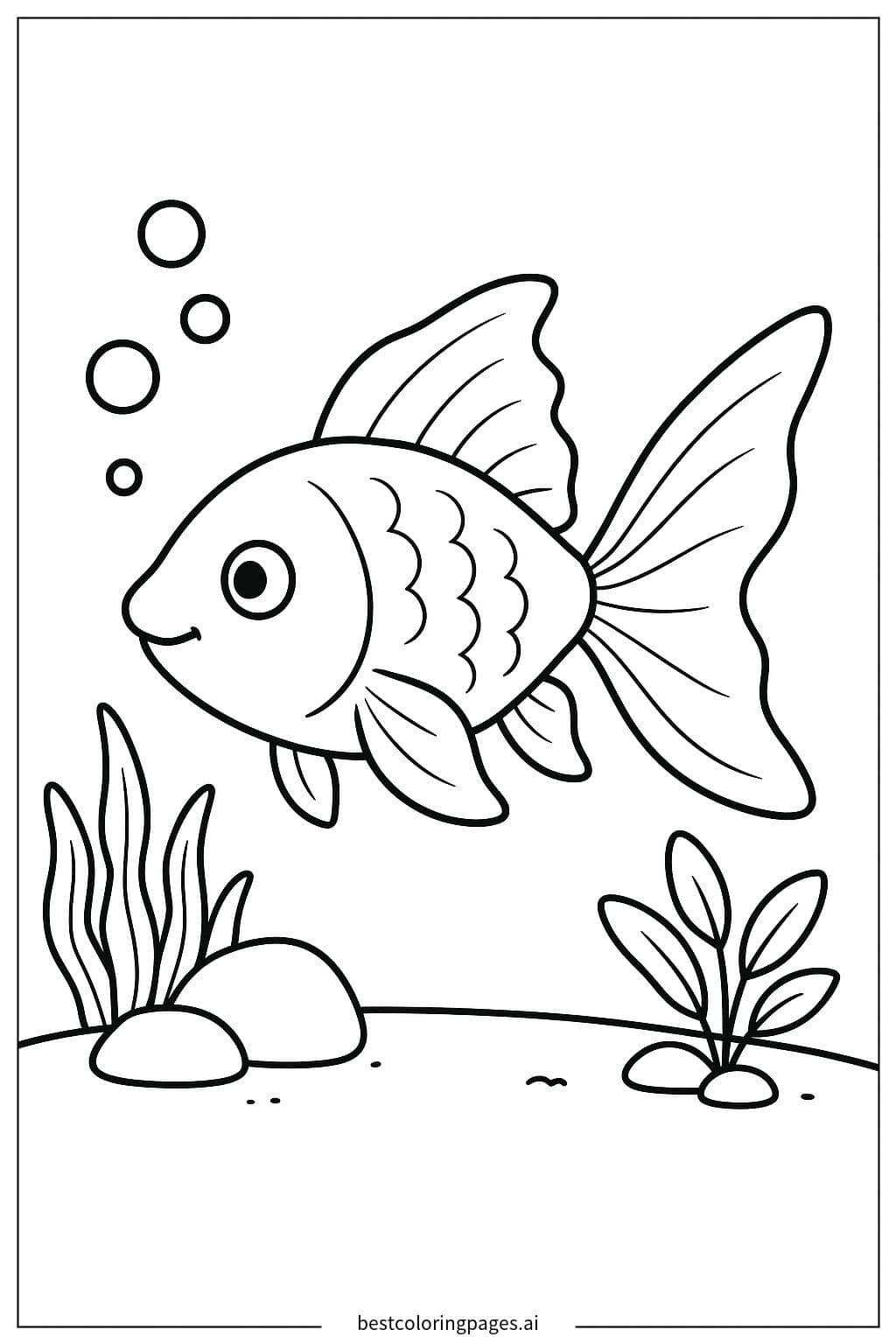 Einfacher Goldfisch Ausmalbilder