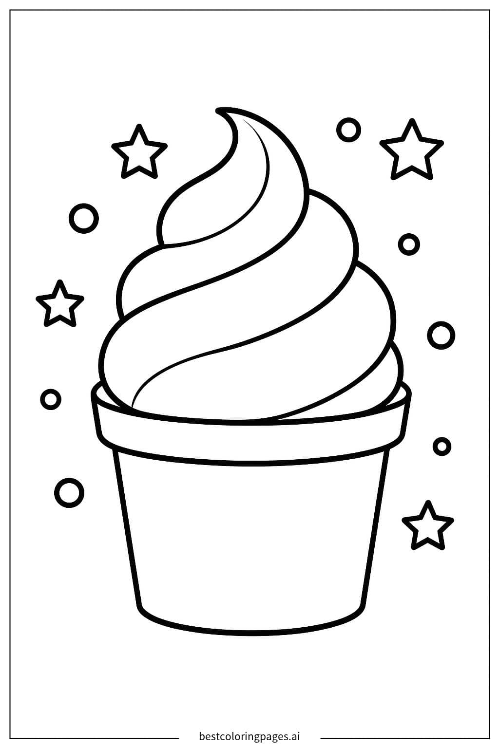 Charming Ice Cream Delight Coloring Page