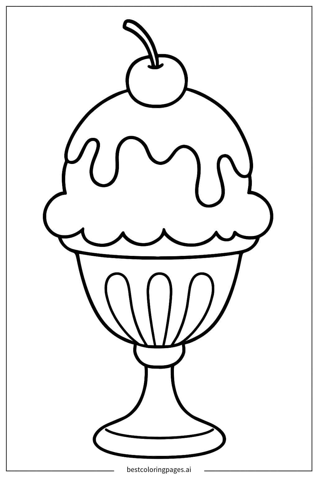 Delightful Ice Cream Sundae Coloring Page