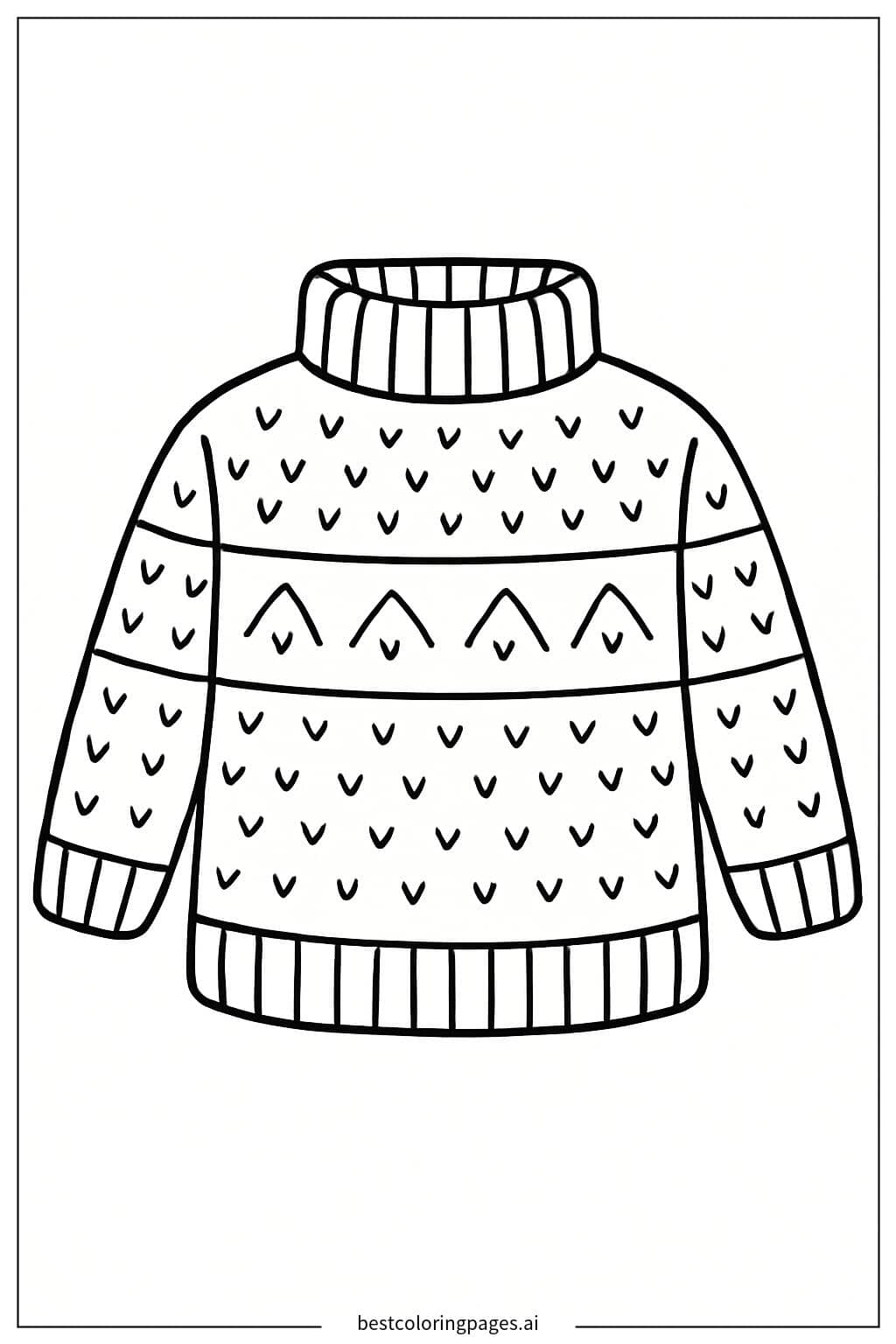 Cozy Knitted Sweater Design Coloring Page