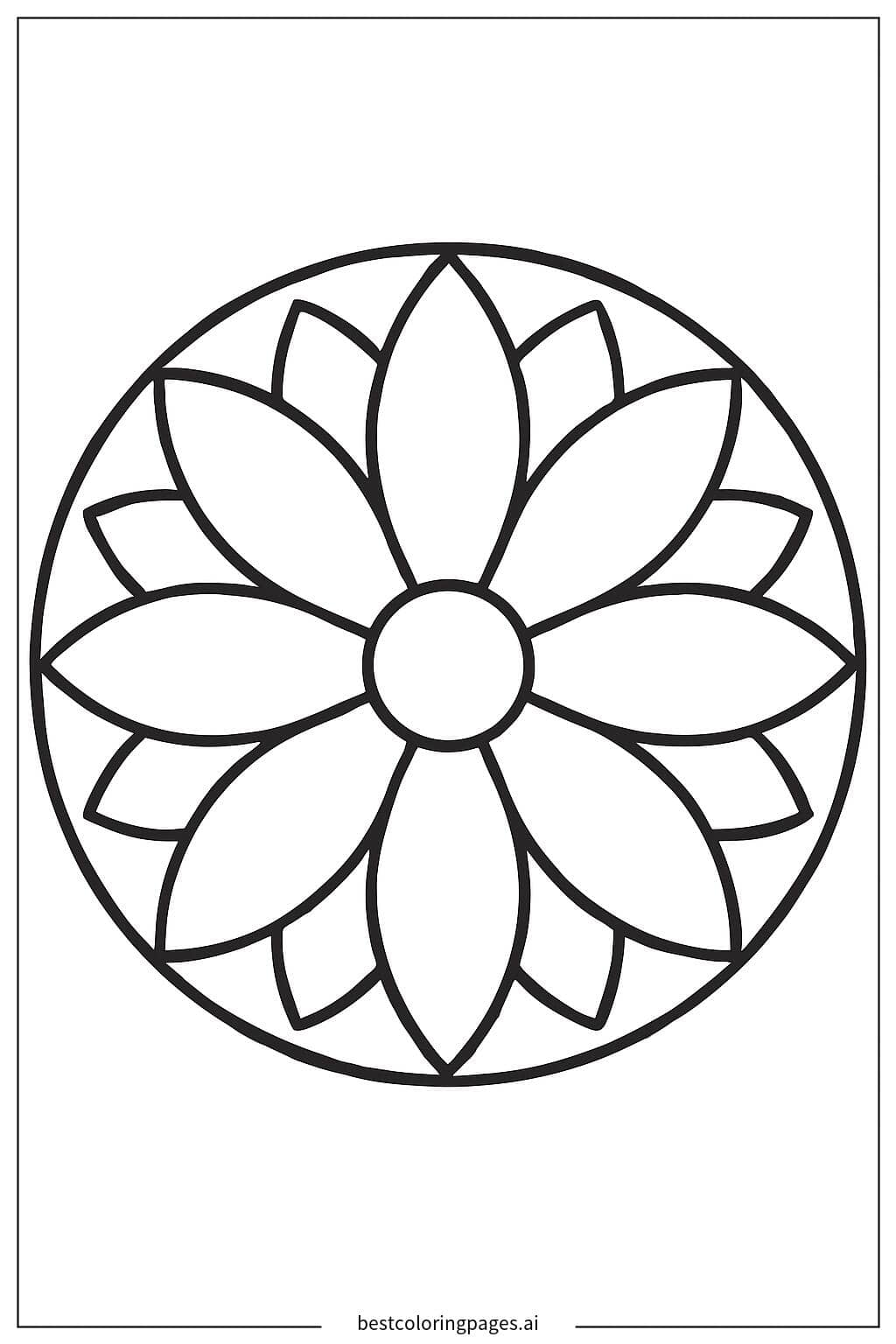 Dibujos de Círculo Mandala Simple para Colorear