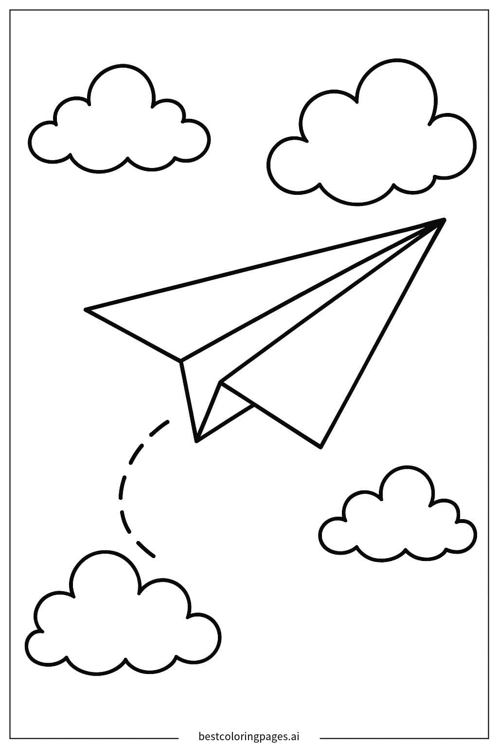 Desenhos de Avião de Papel Simples para Colorir