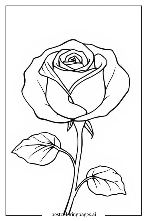 Disegni di Disegno semplice di rosa da Colorare