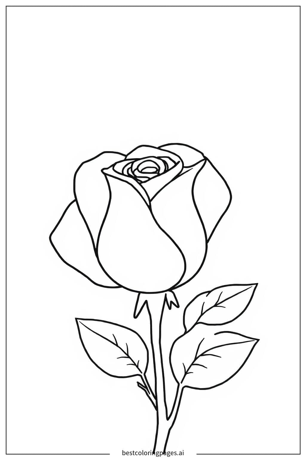 Disegni di Disegno Semplice di Rosa da Colorare