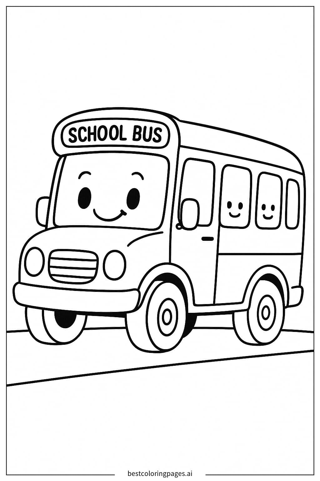 Adorable School Bus Coloring Page Coloring Page