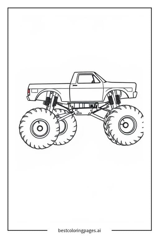 Einfache Seitenansicht eines Monstertrucks Ausmalbilder