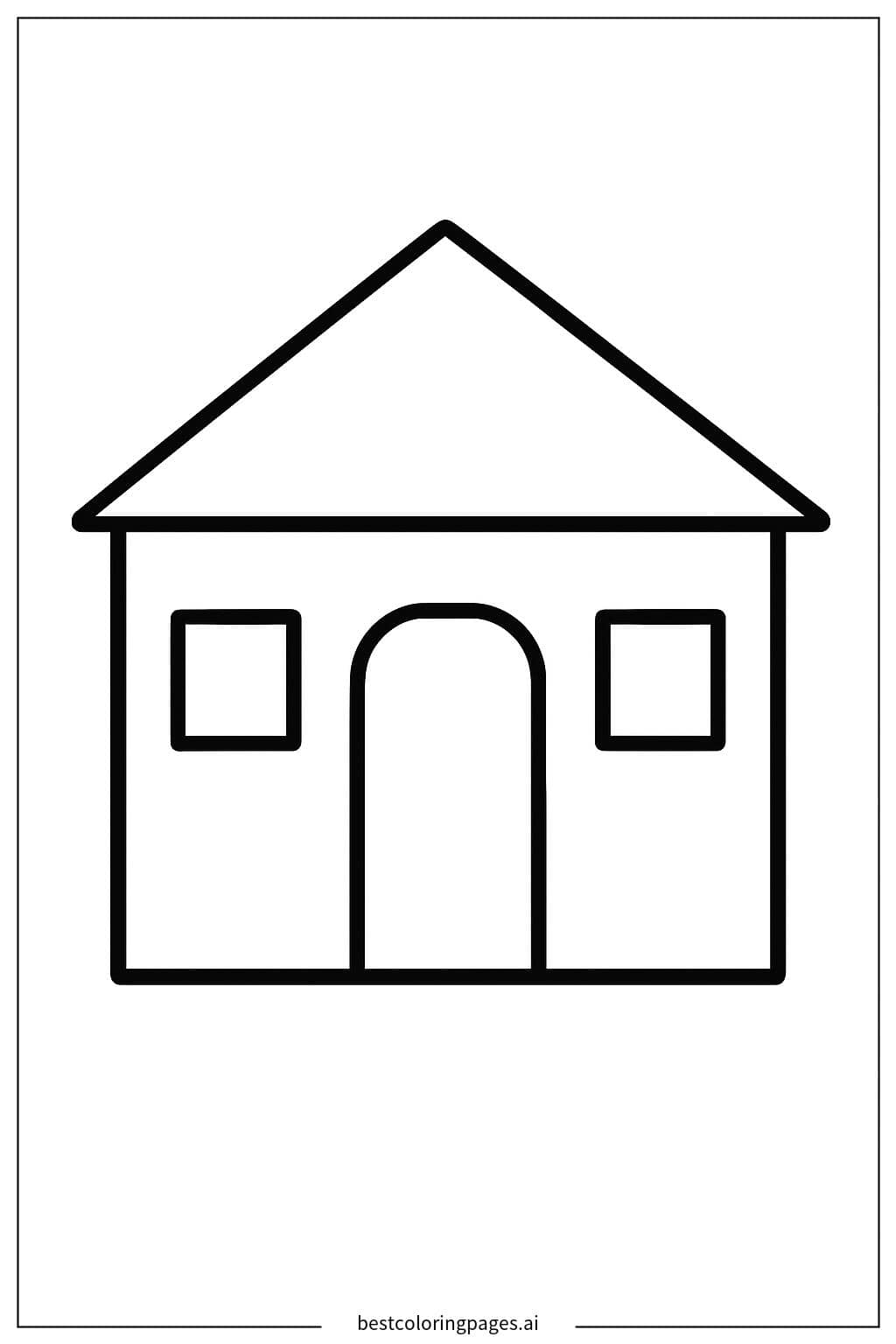 Einfaches kleines Haus Ausmalbilder