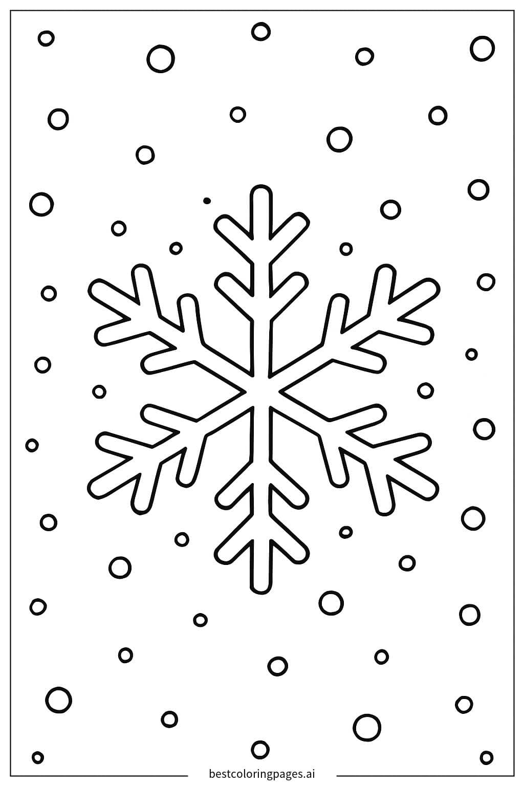 簡單雪花圖案 著色圖