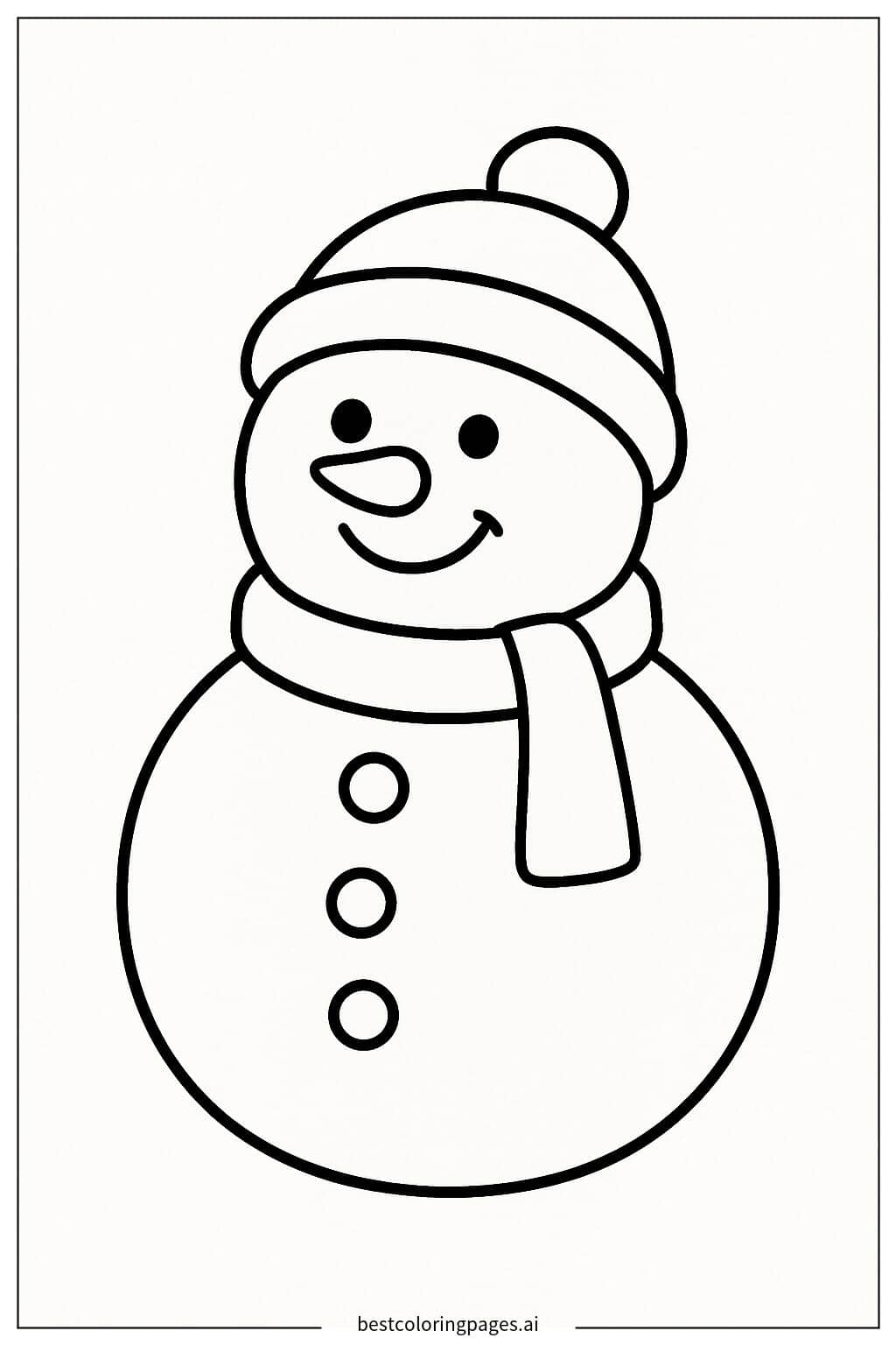 Simple Snowman Coloring Page