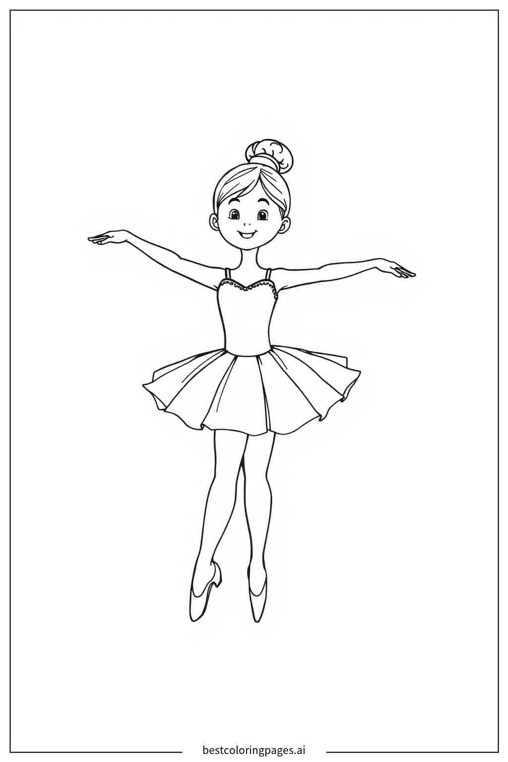 Einfache Ballerina im Tutu Ausmalbilder
