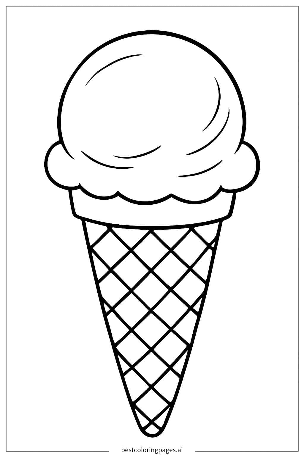Coloriage Glace à la vanille simple