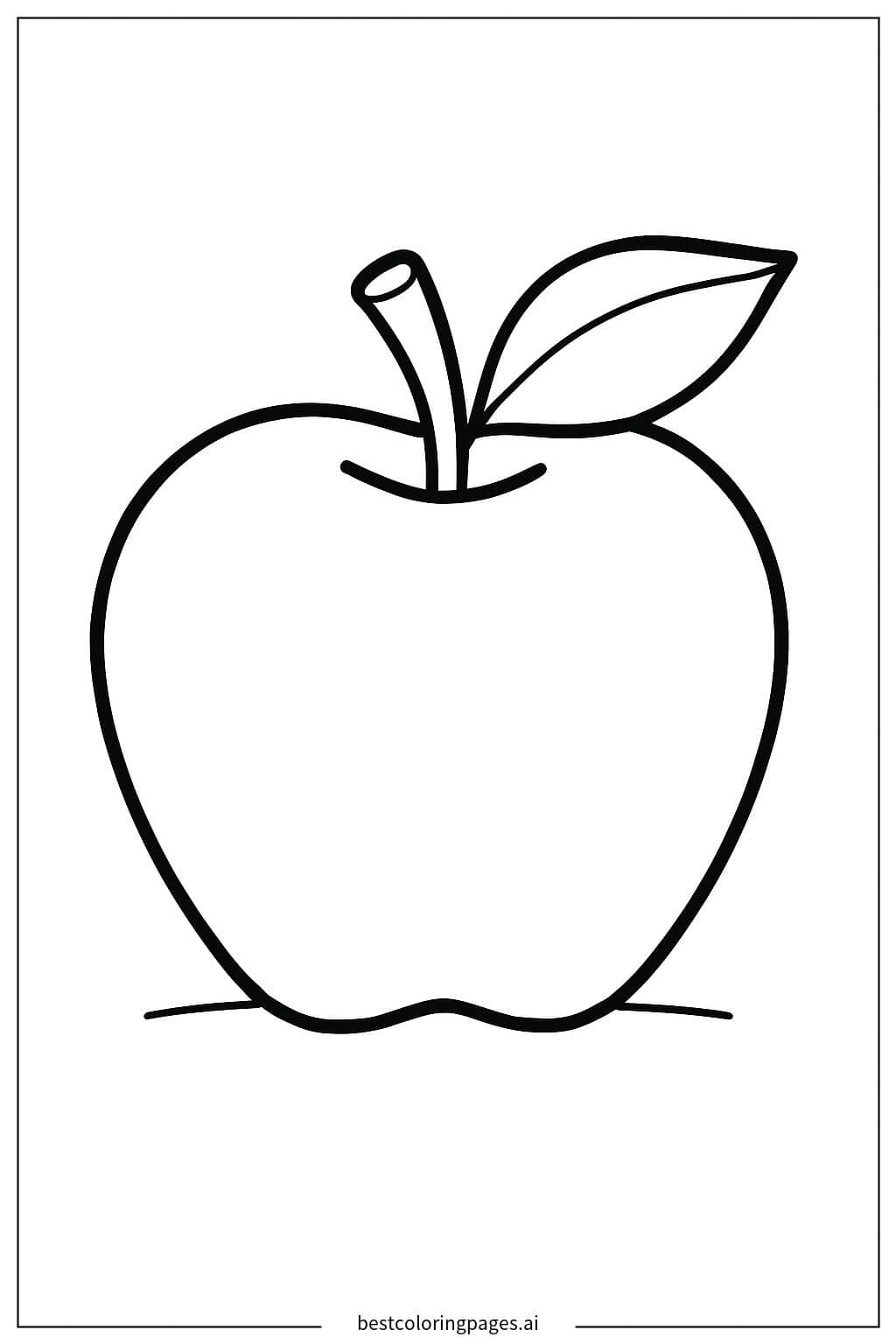 A Simple Apple on a Plain Surface Coloring Page
