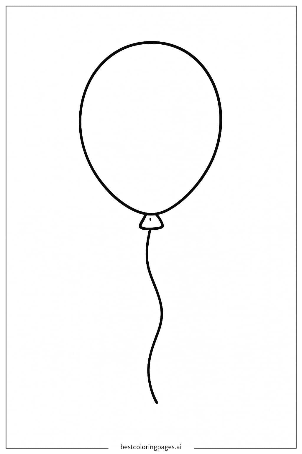 Gambar Mewarnai Balon Tunggal yang Mengambang