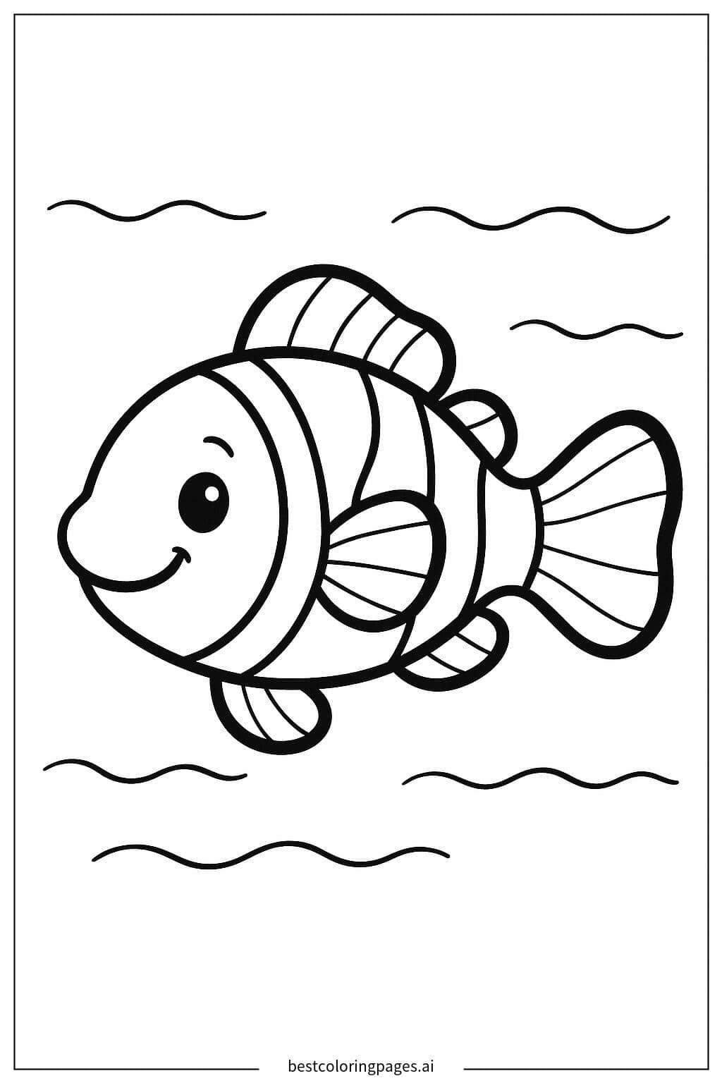 Einzelner Clownfisch Ausmalbilder