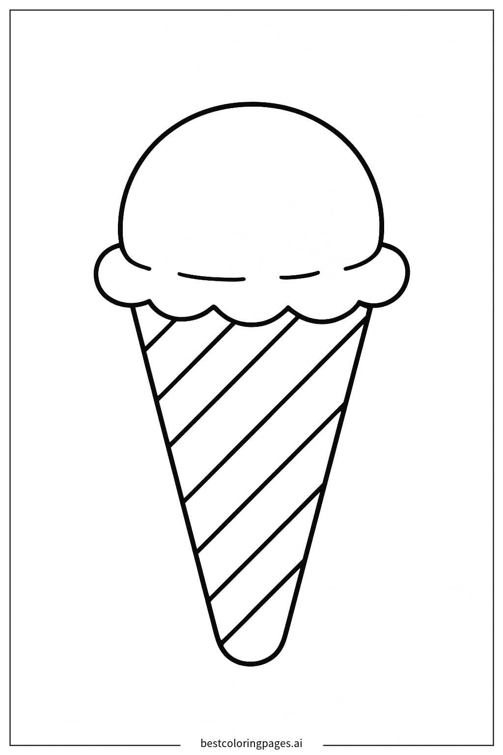 Coloriage Cornet de glace simple