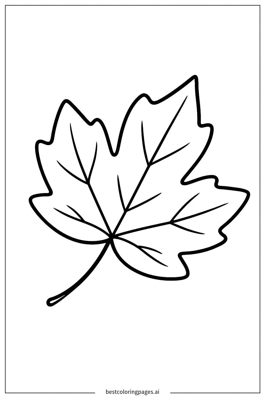 Einzelnes gefallenes Blatt Ausmalbilder