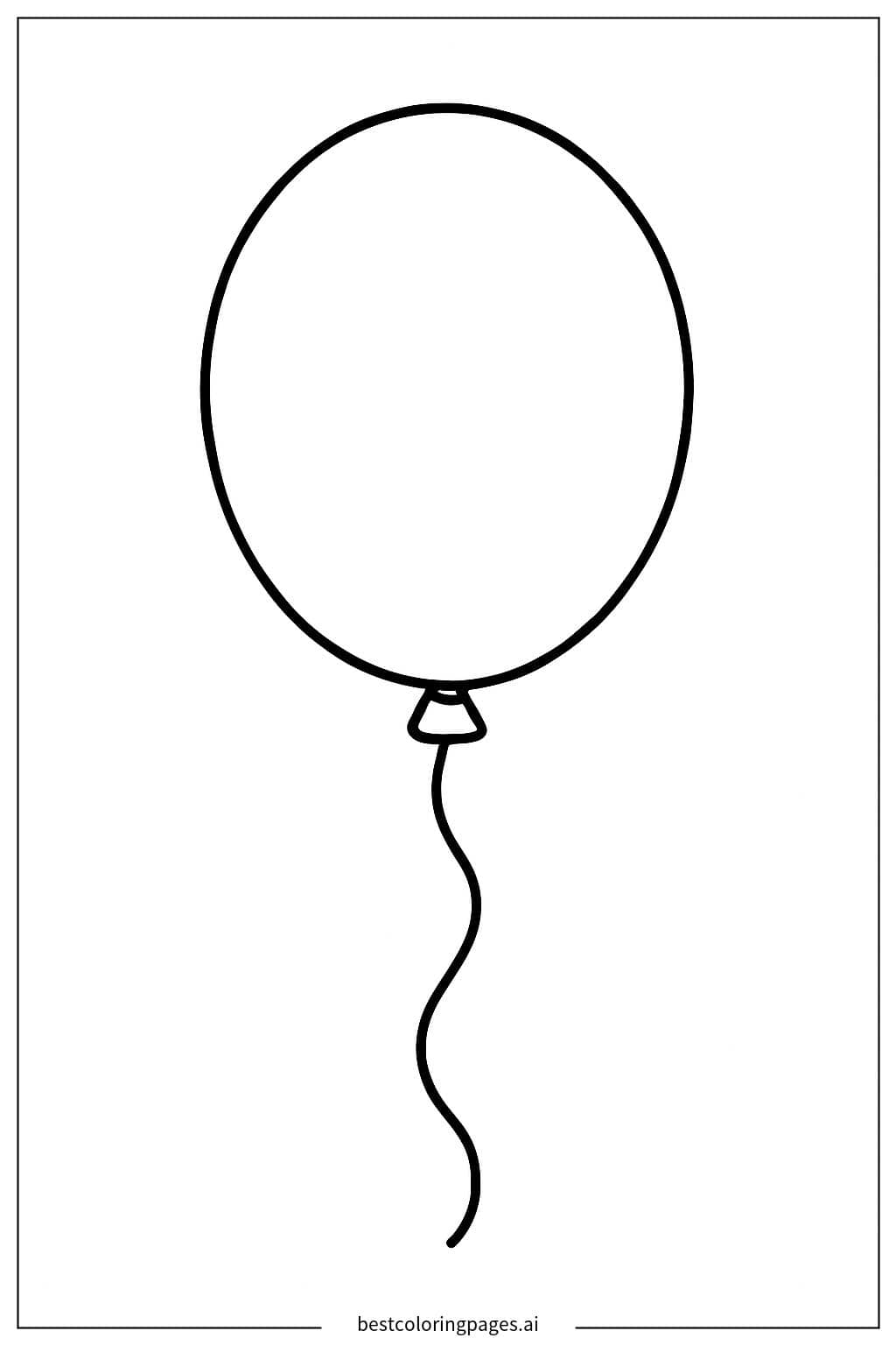Gambar Mewarnai Balon Mengambang Tunggal
