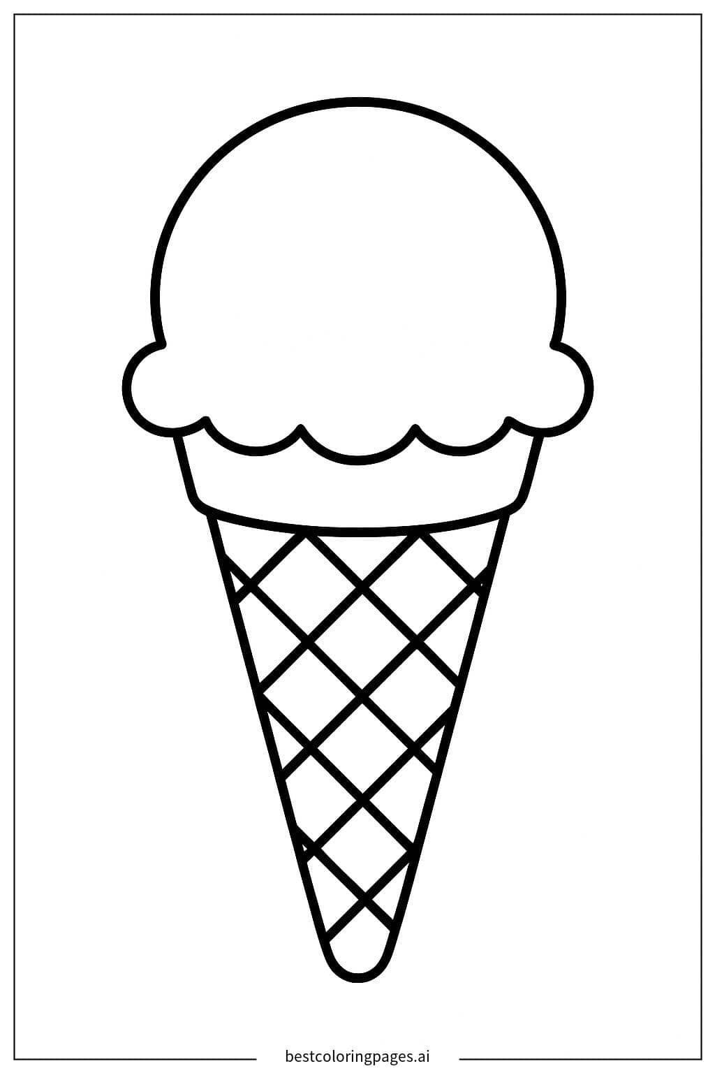 Delightful Ice Cream Cone Coloring Page