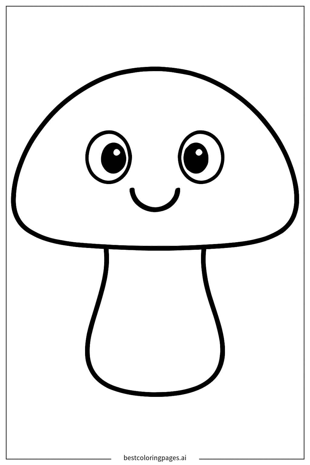 Smiling Mushroom Coloring Page Coloring Page