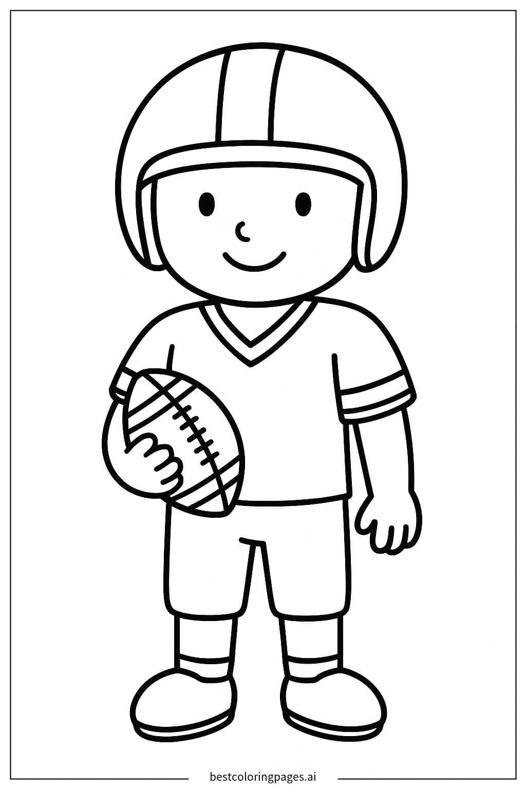 Desenhos de Jogador de Futebol Americano segurando uma bola para Colorir