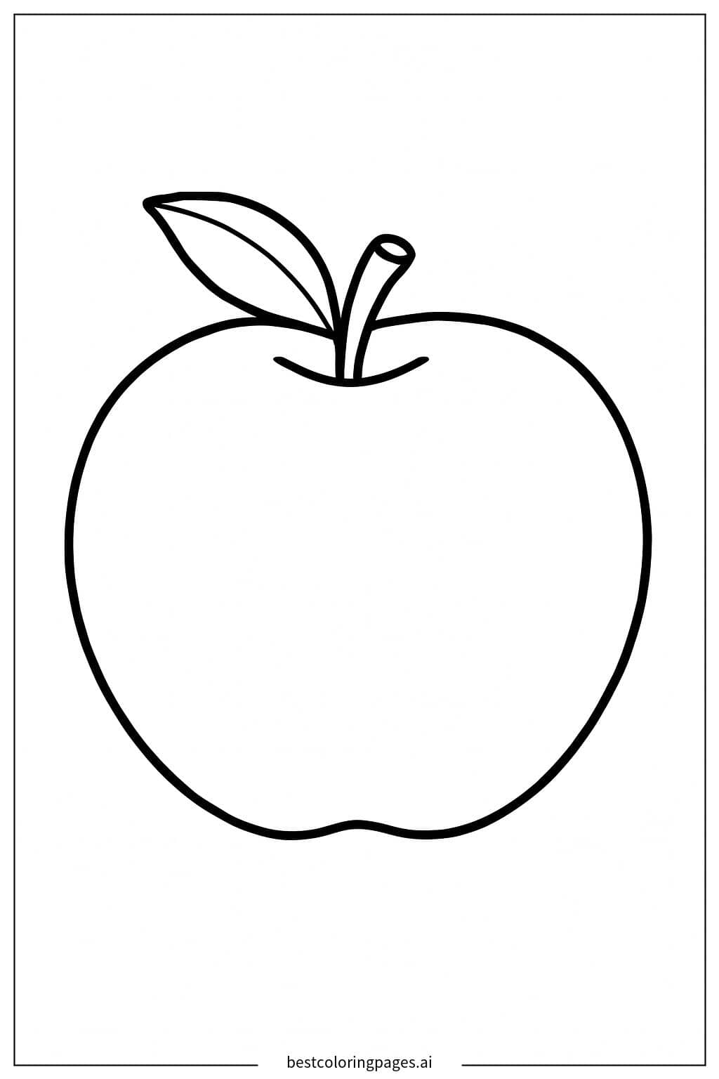 Single Red Apple Coloring Page Coloring Page